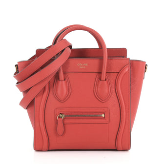Celine Luggage Handbag Grainy Leather Nano 3577101