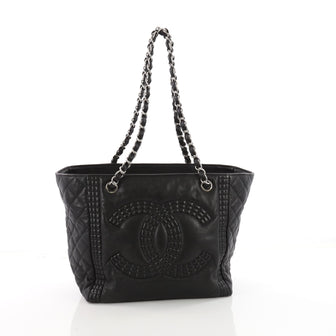 Chanel Coco Bengal Shopping Tote Calfskin Medium Black 3578103