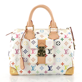 Louis Vuitton Speedy Handbag Monogram Multicolor 30 White 3578106