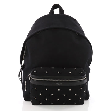 Saint Laurent City Backpack Canvas with Applique Medium 3578501