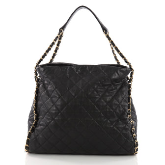 Chanel Chain Me Hobo Quilted Leather Large Black 3578901