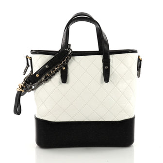 Chanel Gabrielle Shopping Tote Quilted Calfskin Medium White 3579413