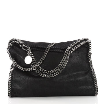 Stella McCartney Falabella Fold Over Bag Shaggy Deer Black 3579419