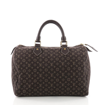 Louis Vuitton Speedy Handbag Mini Lin 30 Brown 3579423