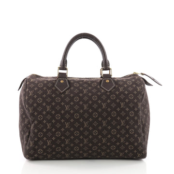 Louis Vuitton Speedy Handbag Mini Lin 30 Brown 3579423