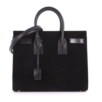 Saint Laurent Sac de Jour NM Handbag Suede Small Black 3579428
