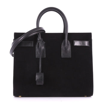 Saint Laurent Sac de Jour NM Handbag Suede Small Black 3579428