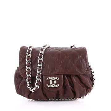 Chanel Chain Around Flap Bag Quilted Leather Small Red 3579904