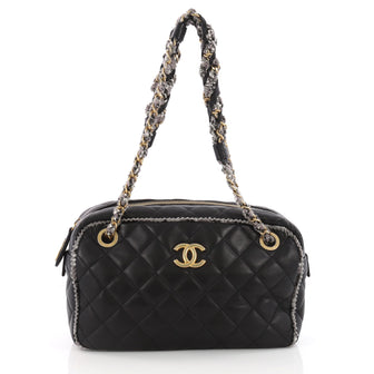 Chanel Tweed Chain Camera Bag Quilted Lambskin and Tweed 3580401