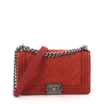 Chanel Boy Flap Bag Quilted Matte Caviar Old Medium Red 3580504
