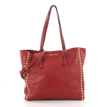 Miu Miu Convertible Tote Studded Soft Calfskin Large 3580505