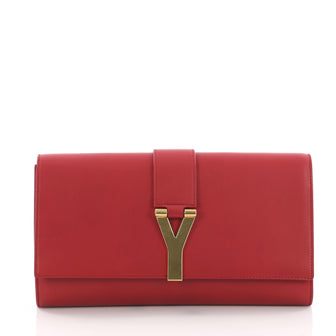 Saint Laurent Chyc Clutch Leather Red 3580601