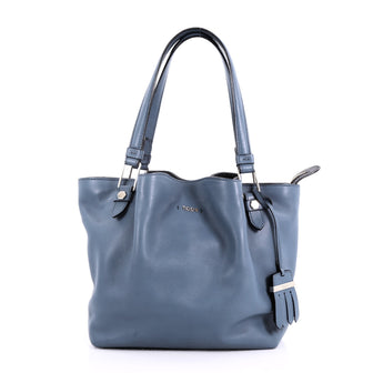 Tod's Flower Bag Leather Medium Blue 3581001