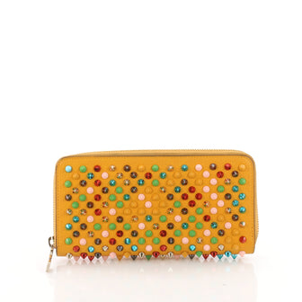 Christian Louboutin Panettone Wallet Spiked Leather Yellow 3582115