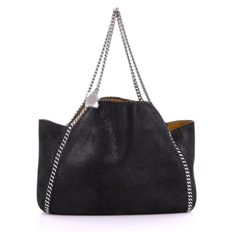 Stella McCartney Falabella Reversible Tote Shaggy Deer Black 3582301