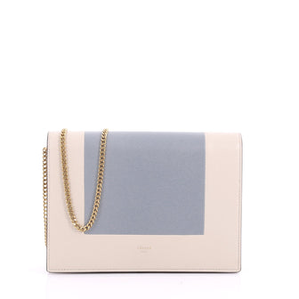 Celine Frame Evening Clutch on Chain Leather Neutral 3582302