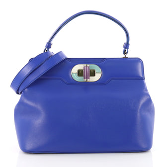 Bvlgari Isabella Rossellini Bag Leather Medium Blue 3582901