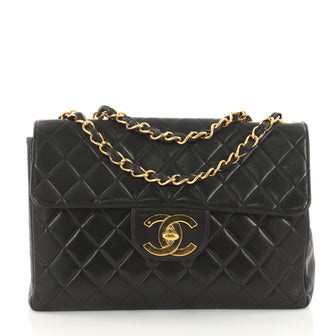 Chanel Vintage Square Flap Bag Quilted Lambskin Jumbo 3582902