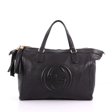 Gucci Soho Zip Tote Leather Large Black 3583101