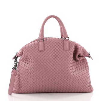 Bottega Veneta Convertible Satchel Intrecciato Nappa Medium Pink
