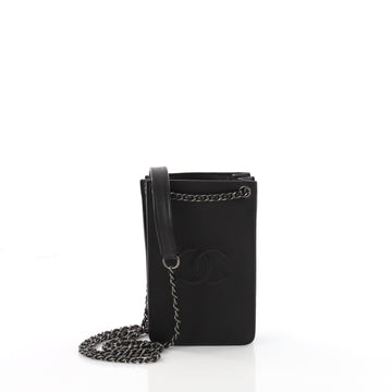 Chanel CC Phone Holder Crossbody Bag Calfskin Black 3586201