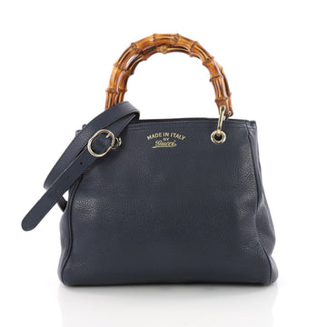 Gucci Bamboo Shopper Tote Leather Small Blue 3586601