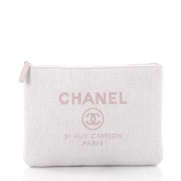 Chanel Deauville Pouch Raffia Medium - Designer Handbag Pink 3586602