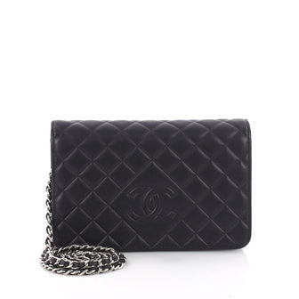 Chanel Diamond CC Wallet on Chain Quilted Lambskin Blue 3587101
