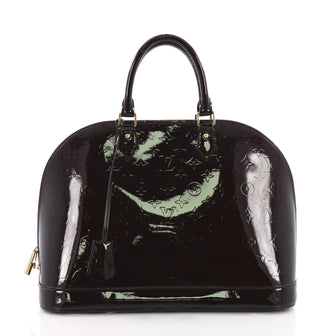 Louis Vuitton Alma Handbag Monogram Vernis GM Brown 3588802