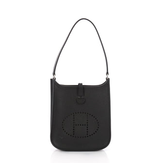 Hermes Short Strap Evelyne Shoulder Bag Epsom TPM Black 3589707