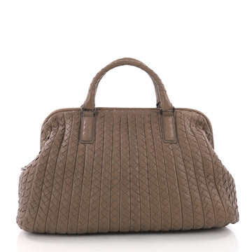 Bottega Veneta Top Handle Frame Bag Intrecciato Nappa Brown 3589801