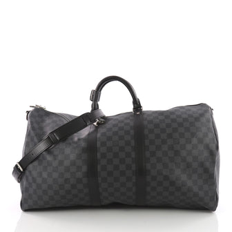 Keepall Bandouliere Bag Damier Graphite 55