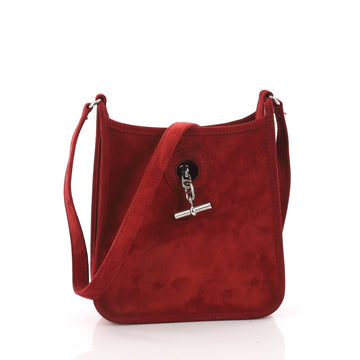 Hermes Vespa Handbag Suede TPM Red 3590006