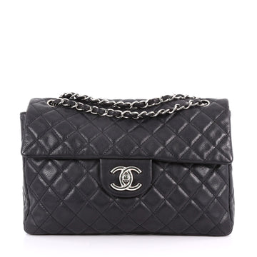 Chanel Classic Single Flap Bag Quilted Caviar Maxi Black 3591001