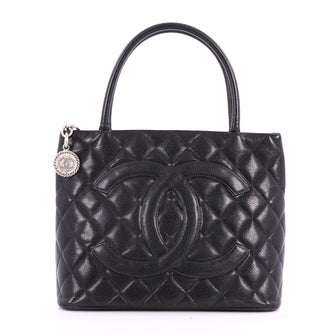 Chanel Medallion Tote Quilted Caviar Black 3594502
