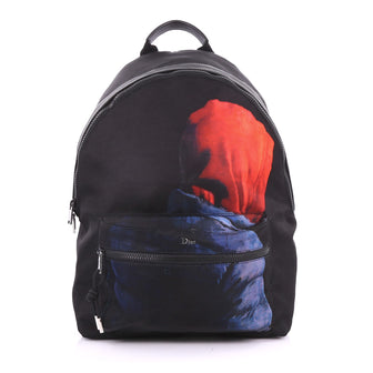 Christian Dior Homme Backpack Printed Canvas Black 3595001
