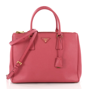 Prada Double Zip Lux Tote Saffiano Leather Medium Pink 3595501
