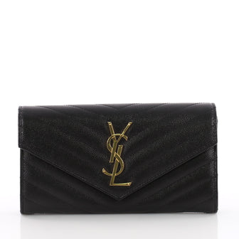 Saint Laurent Classic Monogram Flap Wallet Matelasse 3595704