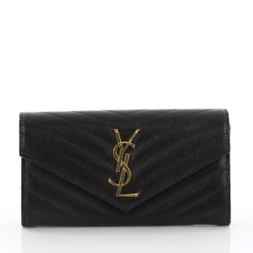 Saint Laurent Classic Monogram Flap Wallet Matelasse 3595704