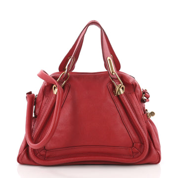 Chloe Paraty Top Handle Bag Leather Medium Red 3595803