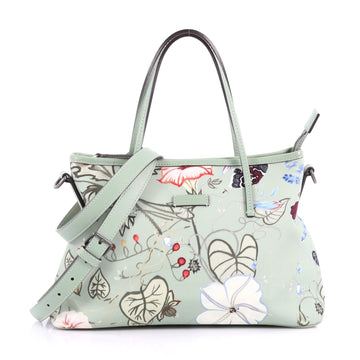Gucci Convertible Zip Tote Flora Canvas Medium Green 3596206
