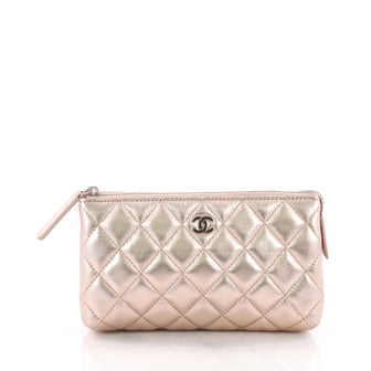 Chanel CC Cosmetic Pouch Quilted Lambskin Small Pink 3596220