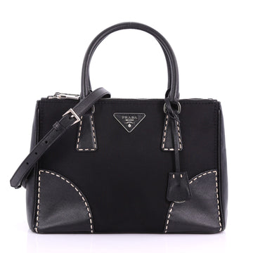 Prada Double Zip Convertible Tote Stitched Tessuto and and Saffiano Small 3598105