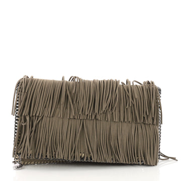 Stella McCartney Falabella Fringe Flap Clutch Faux Suede 3598401