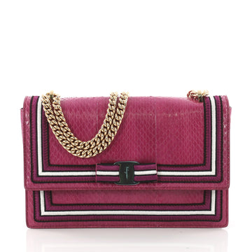 Salvatore Ferragamo Ginny Crossbody Bag Snakeskin Medium - Rebag