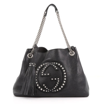 Gucci Soho Chain Strap Shoulder Bag Studded Leather Medium - Rebag