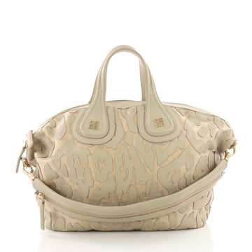  Givenchy Nightingale Satchel Patchwork Leather and Straw Brown 3601501
