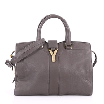 Saint Laurent Chyc Cabas Tote Leather Small Gray 3601801