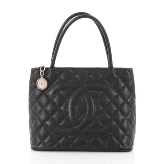Chanel Medallion Tote Quilted Caviar Black 3601803
