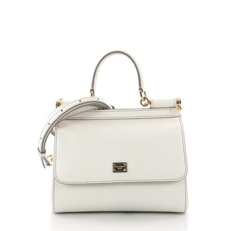 Dolce & Gabbana Miss Sicily Handbag Leather Small White 36027/01